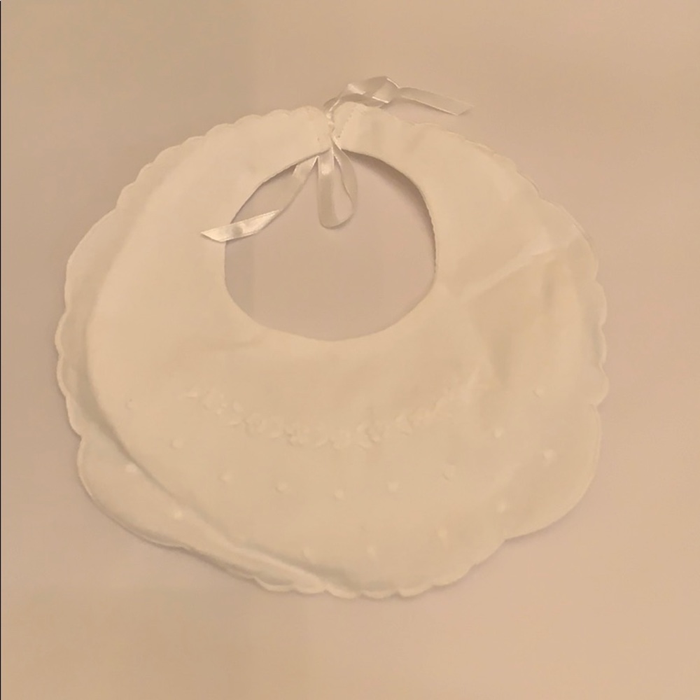 New embroidered with flower baby bib -61271